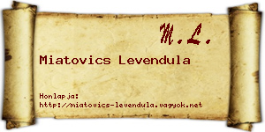Miatovics Levendula névjegykártya